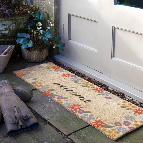 Fußmatte aus Kokosfasern, 40 x 120 cm Welcome Floral - Artsy Doormats-image-1