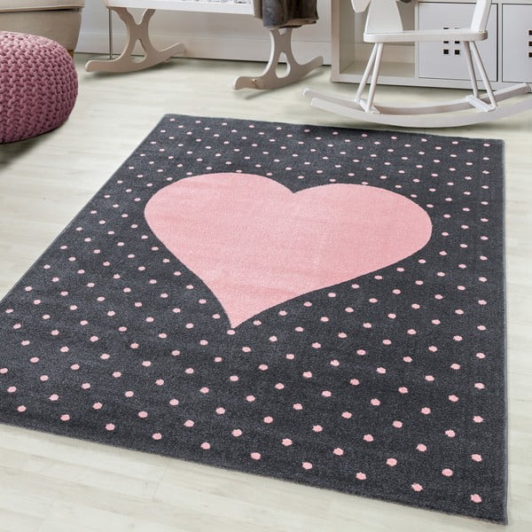 Rosa-grauer Kinderteppich, 80 × 150 cm Bambi - Ayyildiz Carpets-image-1