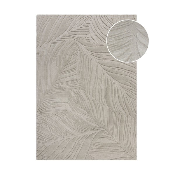 Hellgrauer Wollteppich, 200 × 290 cm Lino Leaf - Flair Rugs