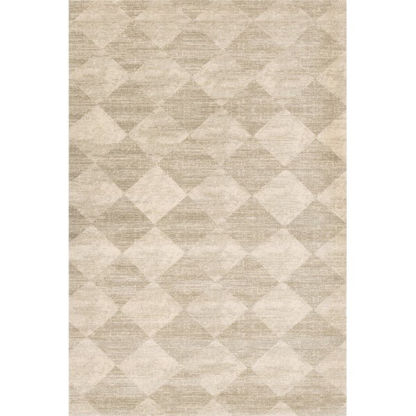 Beiger Wollteppich 200 × 300 cm Agnus Checkered - Agnella