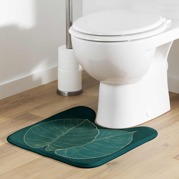 Dunkelgrüner Badezimmerteppich für das WC, 45 x 45 cm Jade - douceur d'intérieur-image-1