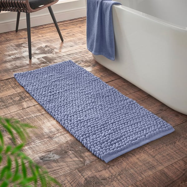 Blauer Badezimmerteppich, 50 × 120 cm Aspen Bobble - Bianca-image-1
