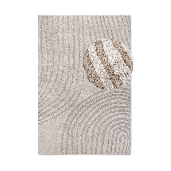 Beiger Teppich 160 × 235 cm Pigment Beige - Elle Decoration