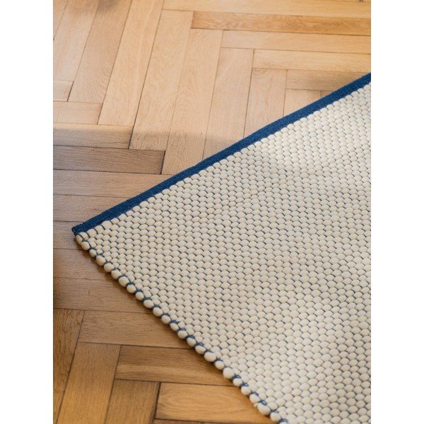 Blau/beige, handgewebter Wollläufer, 80 x 170 cm Lenu - noo.ma-image-2
