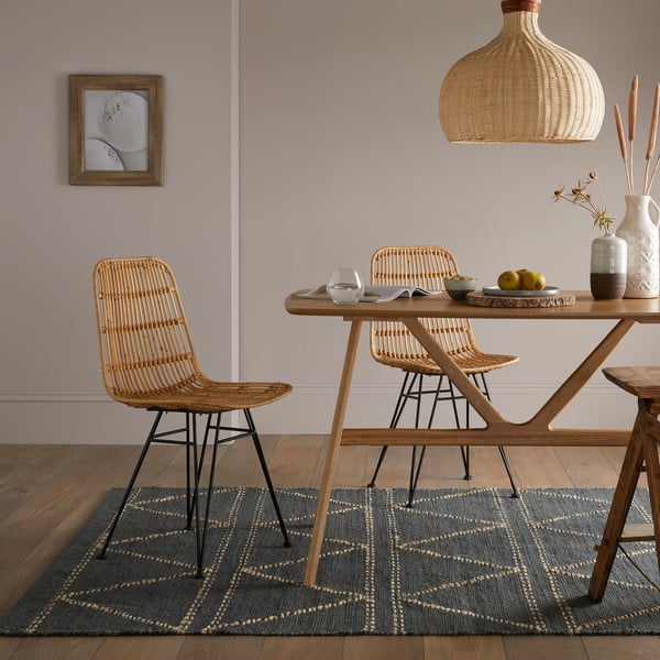 Blauer, handgewebter Jute-Teppich, 160 × 230 cm Rhombi - Flair Rugs-image-1