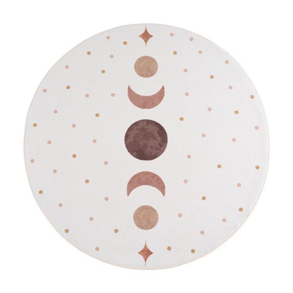 Cremefarbener, waschbarer Kinderteppich, Ø 120 cm Coco 1136 - Ayyildiz Carpets