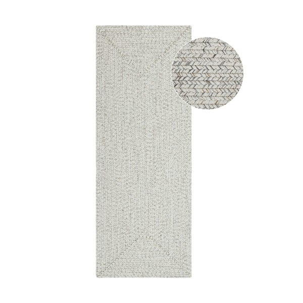 Weißer/beiger Outdoor-Teppich, Läufer, 200 x 80 cm - Hanse Home