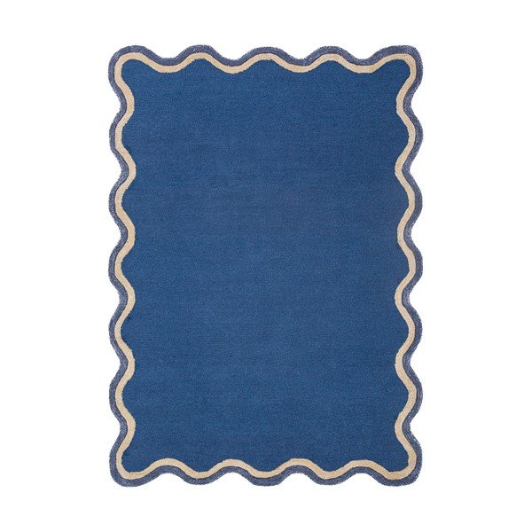 Dunkelblauer, handgewebter Teppich mit Wollanteil, 120 × 170 cm Rivo Wool - Flair Rugs
