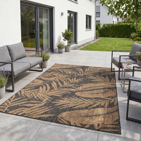 Schwarzer/brauner Teppich für den Innen- und Außenbereich, 240 × 340 cm Mira 1451 - Ayyildiz Carpets-image-1