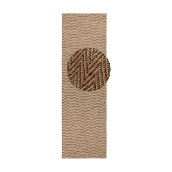 Hellbraune Lauffläche für den Innen- und Außenbereich, 80 × 250 cm Nature - Hanse Home