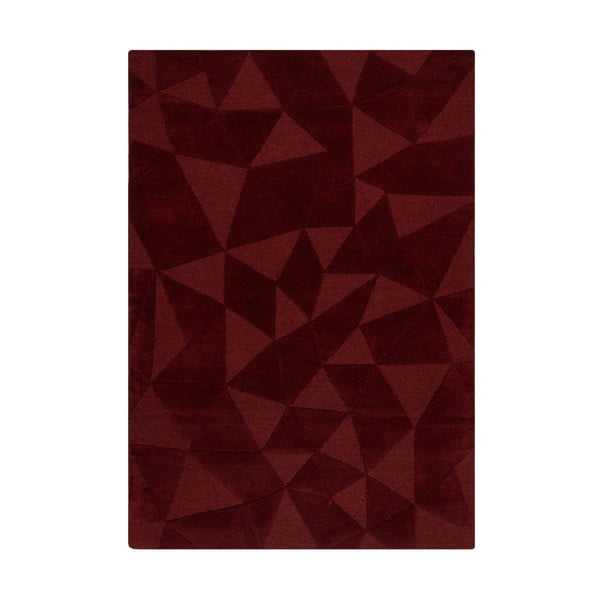Weinroter, handgewebter Wollteppich, 160 × 230 cm Shard Red - Flair Rugs