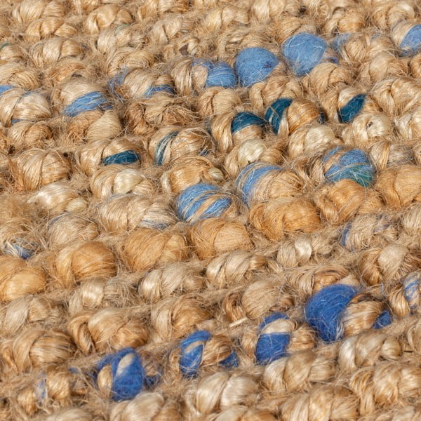 Blauer/naturfarbener, handgewebter Jute-Teppich, 120 × 170 cm Jute Boucle Blue - Flair Rugs-image-4