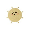 Gelber, waschbarer, handgewebter Baumwoll-Kindeteppich, Ø 100 cm You're My Sunshine - Lorena Canals