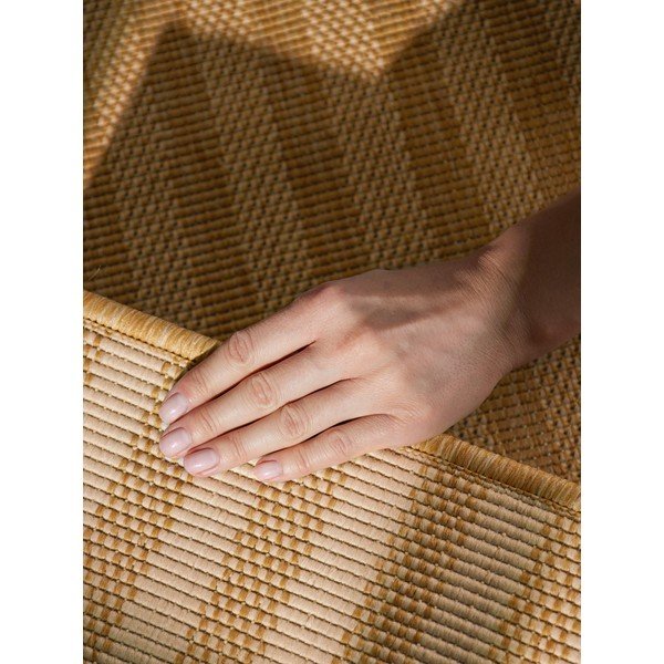 Ockergelber/cremefarbener Teppich für den Innen- und Außenbereich, 160 × 230 cm Haringey Linley - Ted Baker-image-4