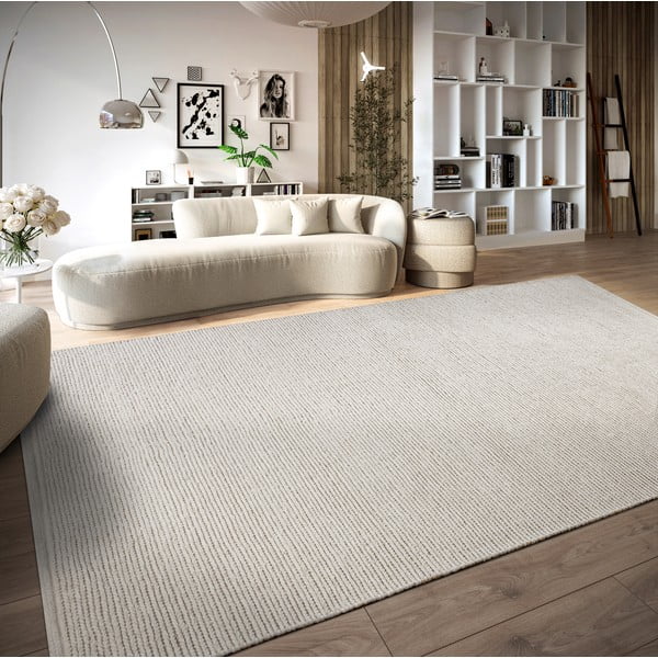 Weißer, handgewebter Wollteppich, 60 x 90 cm Francois - Villeroy&Boch-image-1