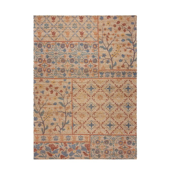 Handgewebter Teppich mit Juteanteil in Naturfarbe, 200 × 290 cm Taylor Patchwork - Flair Rugs