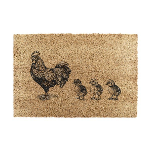 Fußmatte aus Kokosfasern, 40 x 60 cm Chickens and Chicks - Artsy Doormats