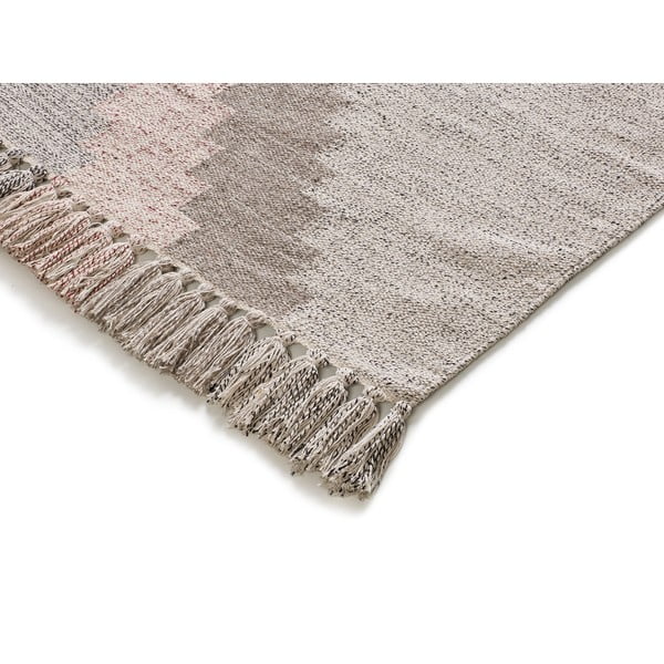 Beiger, waschbarer, handgewebter Teppich aus recycelter Baumwolle, 120 x 170 cm Chandia - Universal-image-2