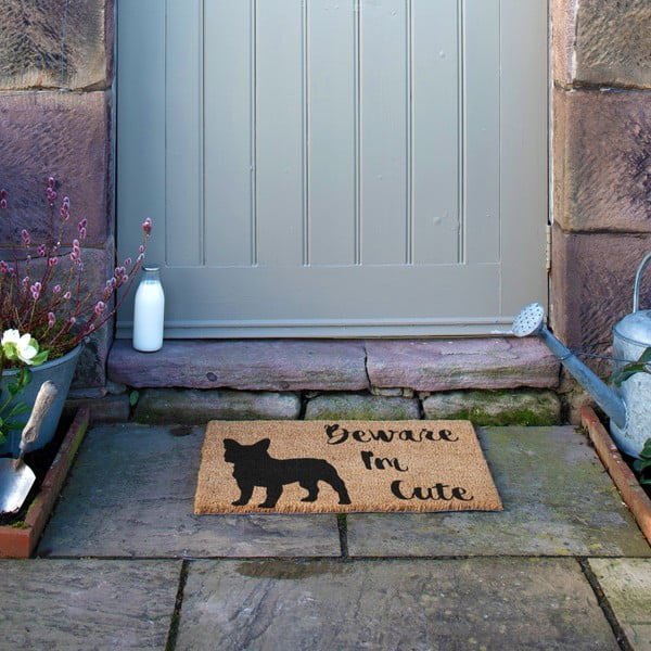 Fußmatte aus Kokosfasern, 40 x 60 cm Beware I'm Cute French Bulldog - Artsy Doormats-image-4