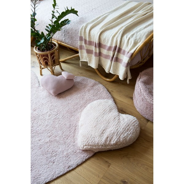 Rosa, waschbarer, handgewebter Baumwoll-Kinderteppich, 160 x 180 cm Puffy Love - Lorena Canals-image-3