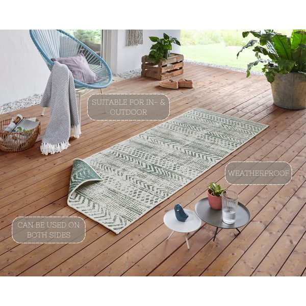 Grüner/beige Teppich für Innen- und Außenbereiche 80x350 cm Biri – Hanse Home-image-4