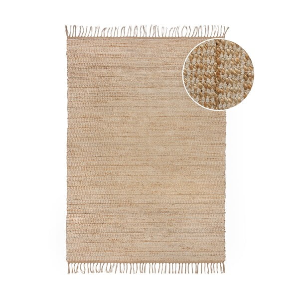 Handgewebter Jute-Teppich in Naturfarbe, 160 x 230 cm Levi - Flair Rugs