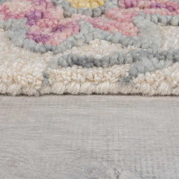 Cremefarbener, handgewebter Wollteppich, 160 × 230 cm Tania Floral - Flair Rugs-image-4