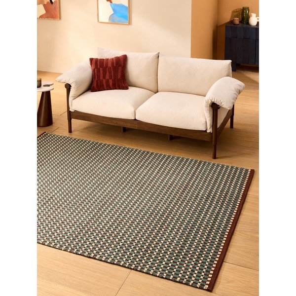 Grünblauer handgewebter Teppich 120x170 cm Ember – MADE-image-1