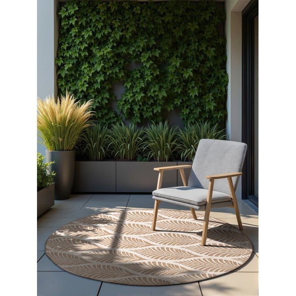 Runder Teppich für den Innen- und Außenbereich in Beige und Elfenbein, Ø 160 cm Duet Liora - Hanse Home-image-2