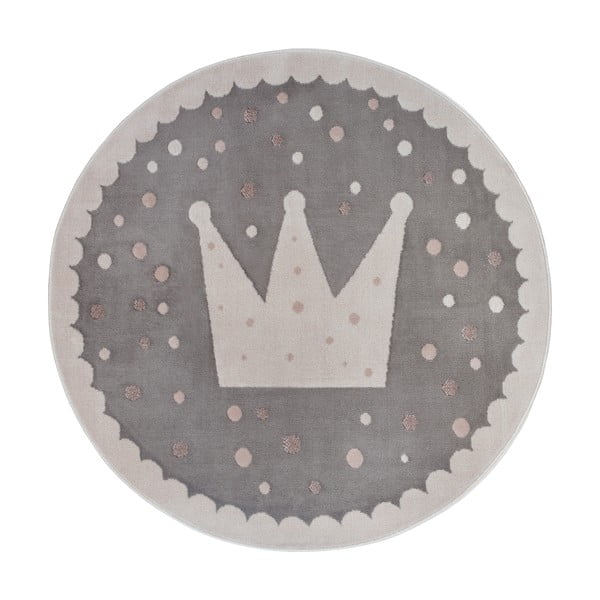 Grauer Kinderteppich, Ø 140 cm Crown - Hanse Home