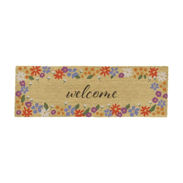 Fußmatte aus Kokosfasern, 40 x 120 cm Welcome Floral - Artsy Doormats