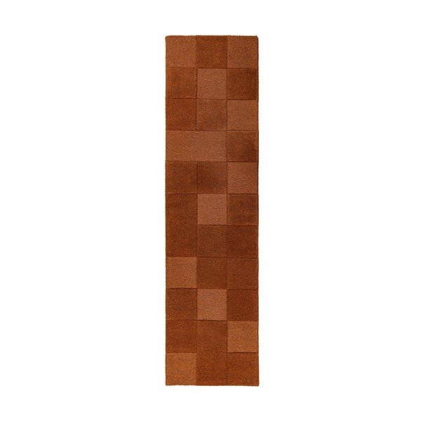 Handgewebter Läufer aus Wolle in Terrakotta, 60 x 230 cm Checkerboard - Flair Rugs