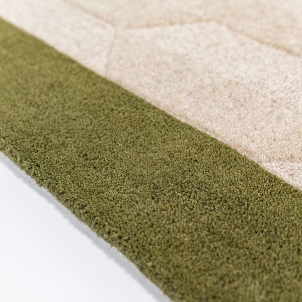 Grüner/naturfarbener, handgewebter Wollteppich, 120 x 170 cm Apex Border Wool - Flair Rugs-image-4