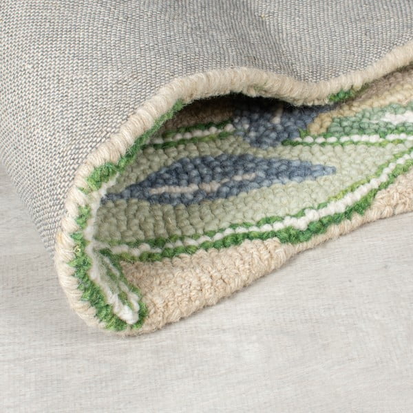 Grüner, handgewebter Läufer aus Wolle, 60 x 230 cm Bryony Shaped Floral - Flair Rugs-image-3