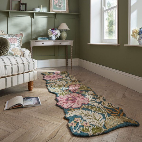 Handgewebter Läufer aus Wolle, 60 x 230 cm Daphne Shaped Floral - Flair Rugs-image-1