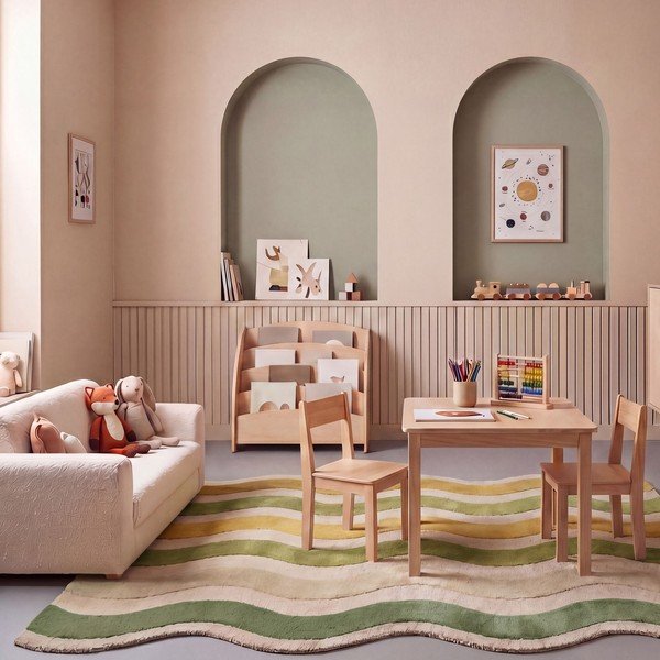 Grüner/naturfarbener, handgewebter Wollteppich, 160 × 230 cm Cascade Wool - Flair Rugs-image-2