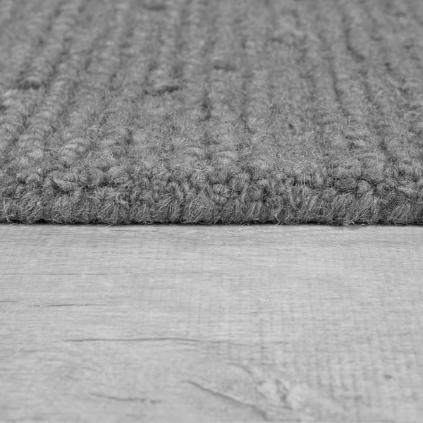 Grauer, handgewebter Läufer aus Wolle, 80 × 230 cm Harris Boucle - Flair Rugs-image-4