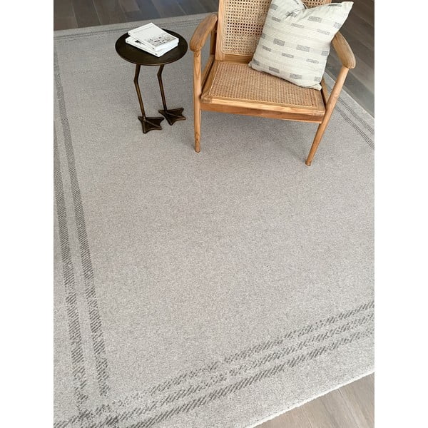 Cremefarbener Wollteppich, 160 × 240 cm Calisia M Grid Rim - Agnella-image-1