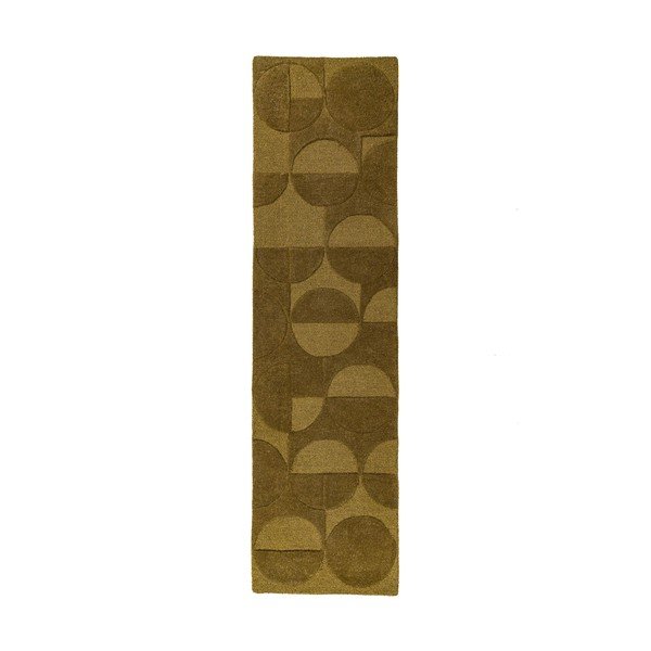 Dunkelgrüner, handgewebter Läufer aus Wolle, 60 × 230 cm Gigi - Flair Rugs