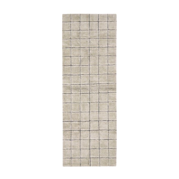 Beiger, handgewebter Läufer aus Wolle, 80 x 230 cm Mosaic Sandstone - Lorena Canals