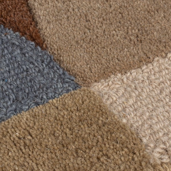 Grau-beiger, handgewebter Läufer aus Wolle, 80 x 230 cm Mia Ellipse - Flair Rugs-image-1