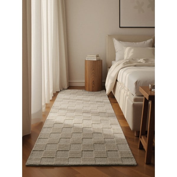 Cremefarbener, handgewebter Läufer aus Wolle, 80 x 200 cm Scala - Villeroy&Boch-image-1