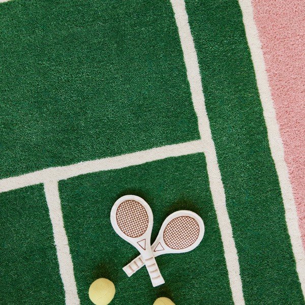 Kinderspielteppich mit Wollanteil, 88 x 150 cm Tennis - OYOY Mini-image-3