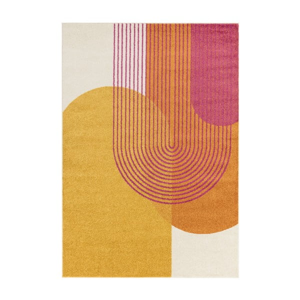 Gelb-orangefarbener Teppich, 160 × 230 cm Muse Orange Retro - Asiatic Carpets