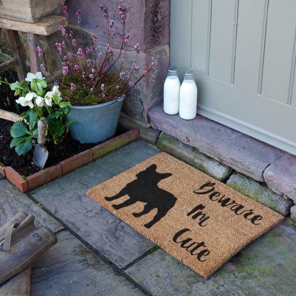 Fußmatte aus Kokosfasern, 40 x 60 cm Beware I'm Cute French Bulldog - Artsy Doormats-image-3