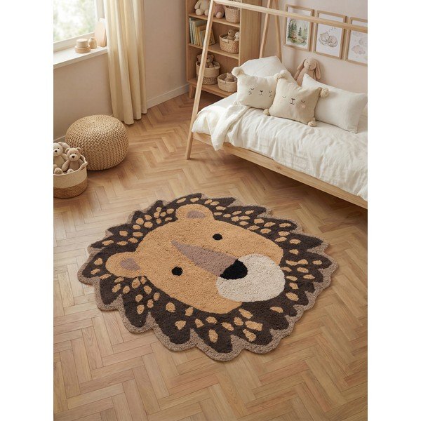 Orange/brauner, waschbarer, handgewebter Baumwoll-Kindenteppich, 120 x 125 cm Snuggle Roary - Hanse Home-image-1