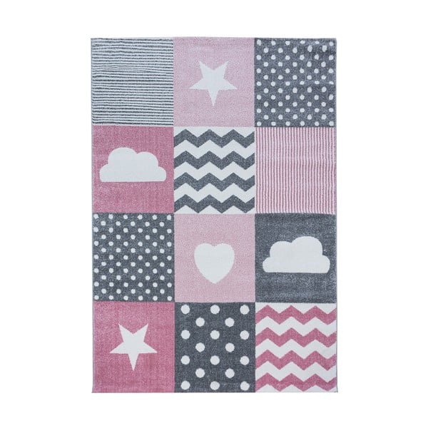 Rosa-grauer Kinderteppich, 120 × 170 cm Kids - Ayyildiz Carpets