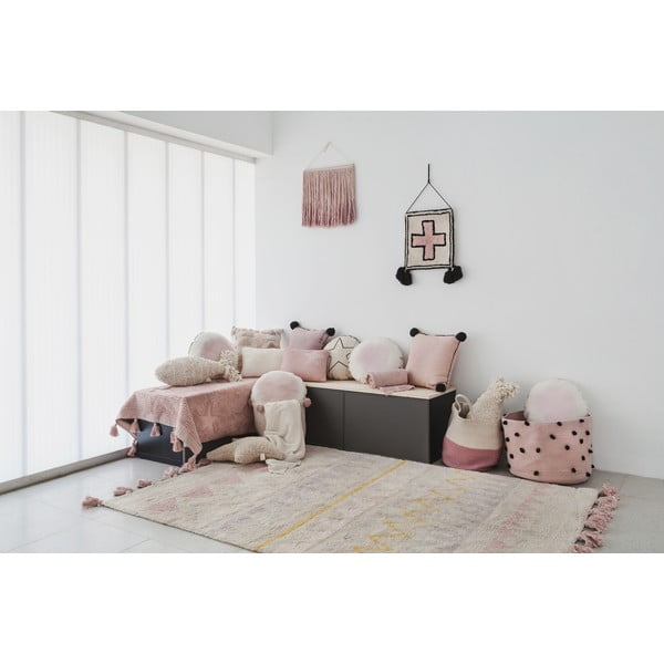 Rosa-cremefarbener, waschbarer, handgewebter Baumwoll-Kinderteppich, 120 × 160 cm Azteca Vintage Nude - Lorena Canals-image-4