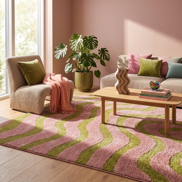 Grüner/rosa Teppich 160x230 cm Aurora – ESTE-image-1