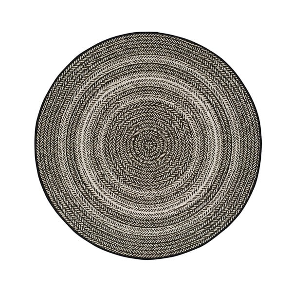Schwarzer Teppich für Innen- und Außenbereiche ø 120 cm Silvana Rutto – Universal